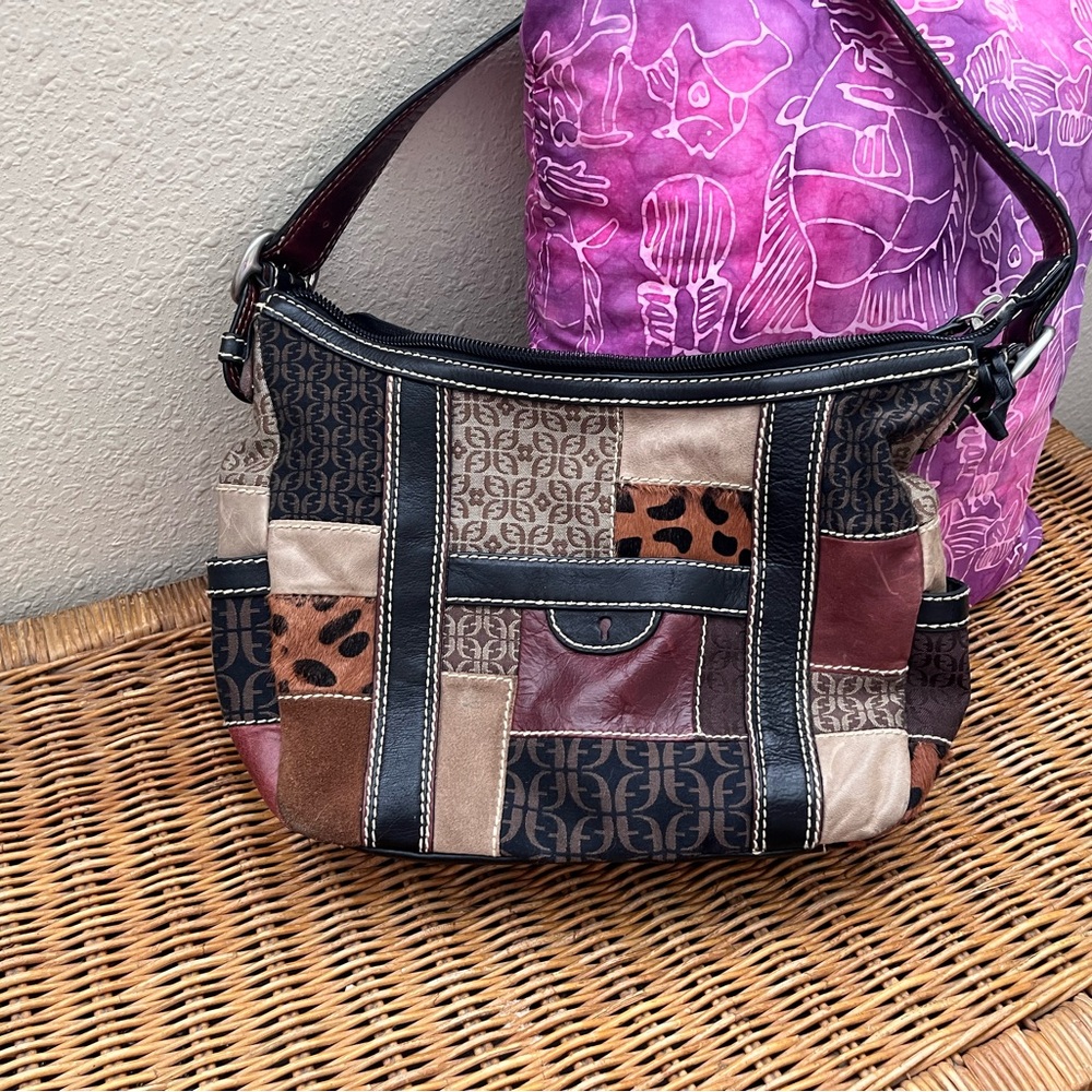 Fossil hobo bag.  Vintage patchwork.